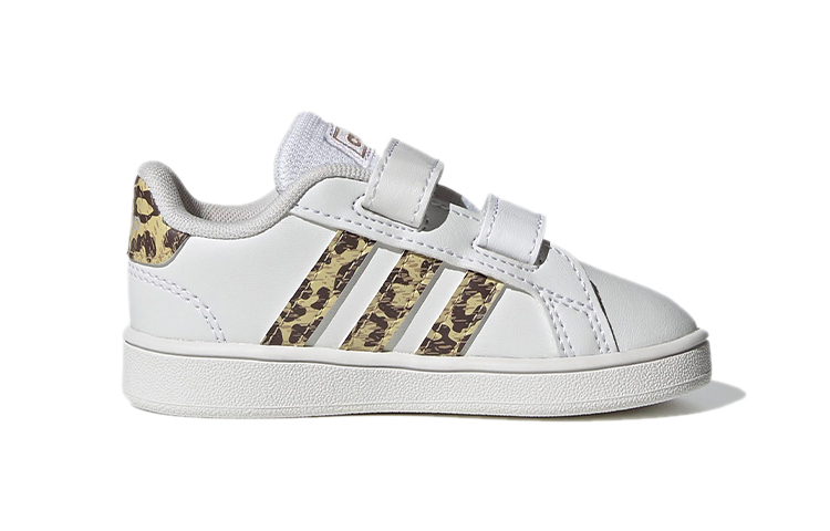 Детские кеды adidas neo GRAND COURT (бело-золотые) — Белый / золотой — фото 4