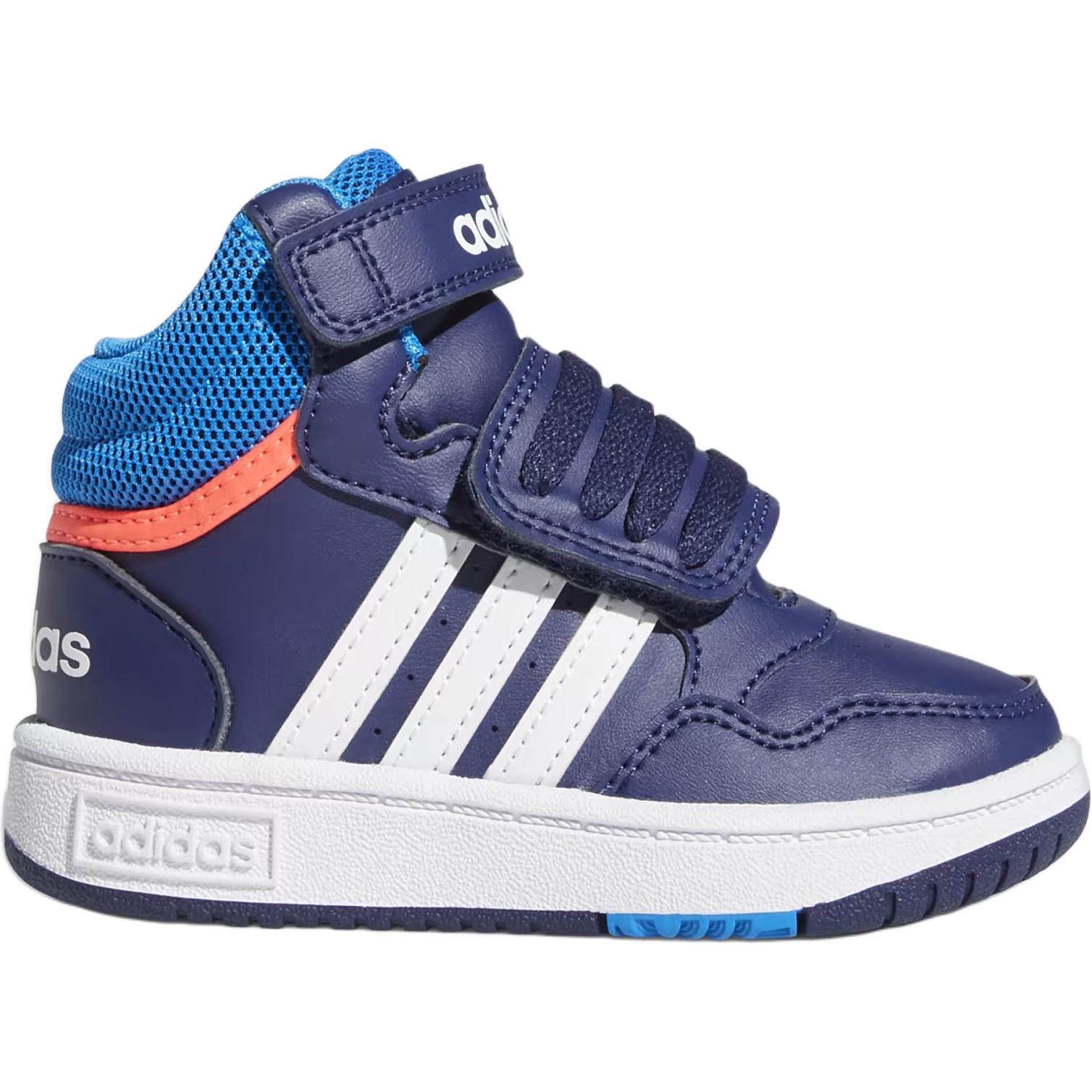 Детские ботинки adidas neo Hoops Mid (черно-красные) — 湛蓝色 — фото 4