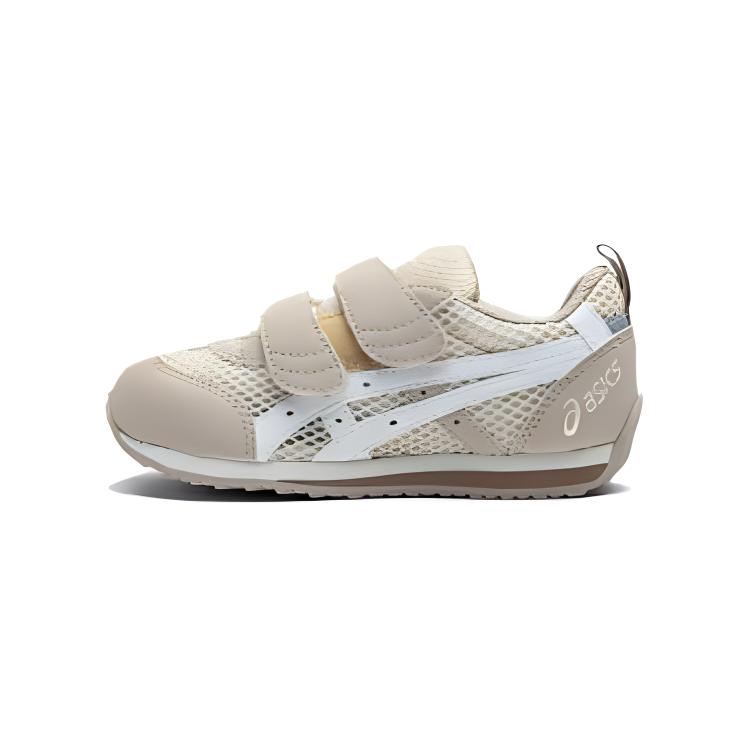 ASICS Suku2 ASICS soft sole, comfortable and fit to the foot, light and steady, growing steadily, protecting the foot, anti-collision, anti-kick, wear-resistant and breathable, low-top toddler shoes, off-white, infants and young children