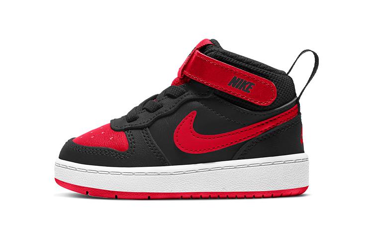 Детские кеды Nike Court Borough Mid 2 (черно-красные)