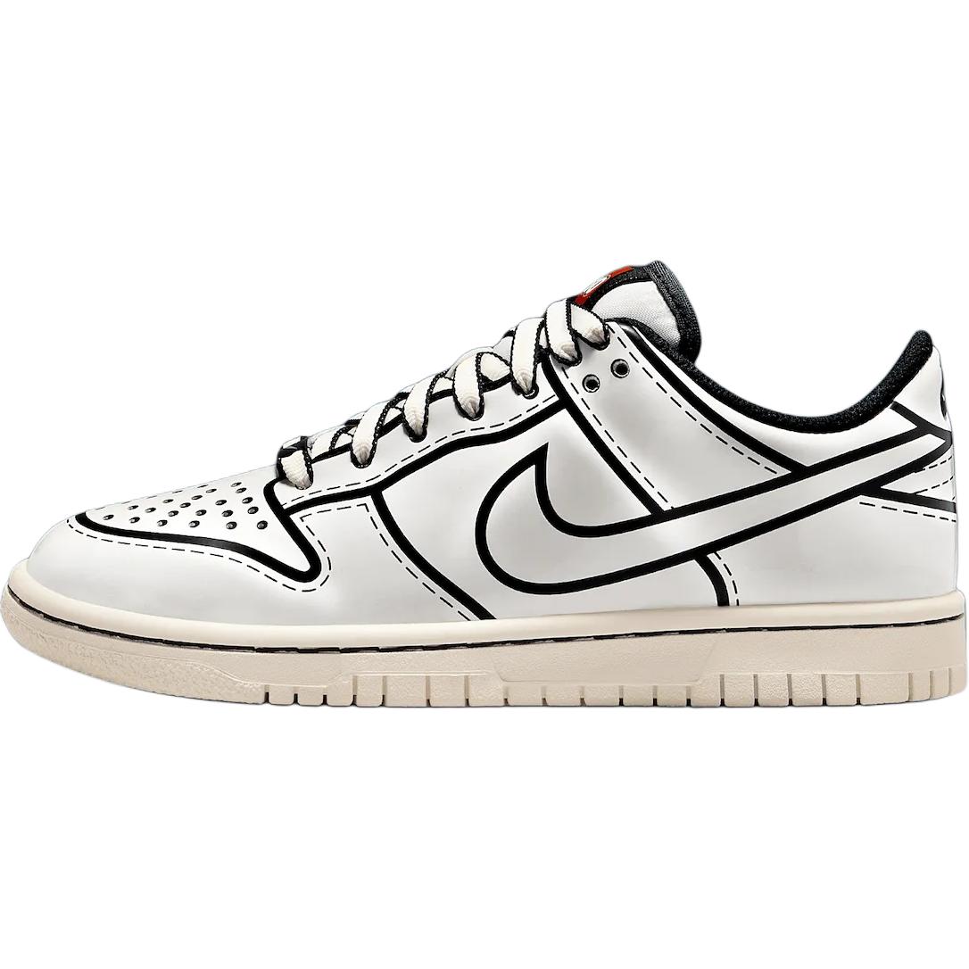 Кроссовки Nike × LEGO Dunk Low Sail GS (бело-черно-красные)