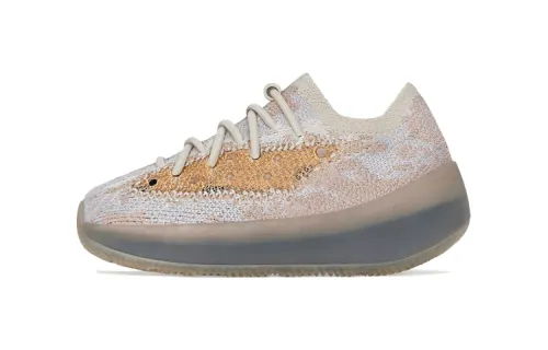 Adidas originals Yeezy Boost 380 Pepper anti-slip shock-absorbing low-top sneakers blue gray infant and toddler