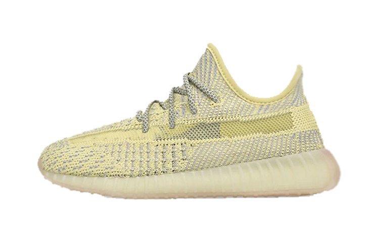 Adidas originals Yeezy Boost 350 V2 Angel \"Antlia\" Shoelace Reflective Version Anti-slip Shock Absorption Low-top Sports and Casual Shoes Dirty Yellow Children's