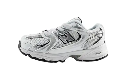 New Balance NB 530 comfortable and versatile wear-resistant low-top running shoes silver white infant and toddler
