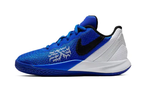 Nike Flytrap 2 non-slip shock-absorbing low-top children's basketball shoes blue and white for small and medium-sized children