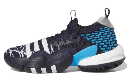 Adidas Trae Young 2.0 Trae Young 2 generation, comfortable and versatile, non-slip, shock-absorbing and wear-resistant, low-top children's basketball shoes, black and blue, same style for men and women
