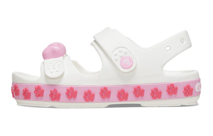 Детские сандалии Crocs (бело-розовые)