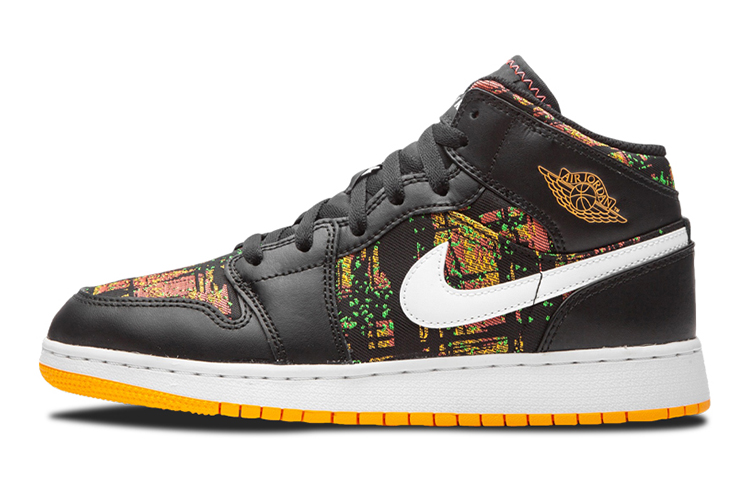 Кеды Jordan Air Jordan 1 Mid (черно-оранжевые)