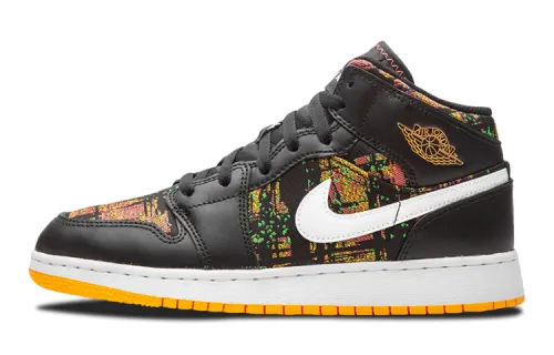 Jordan 1 Mid GS Black Laser Orange