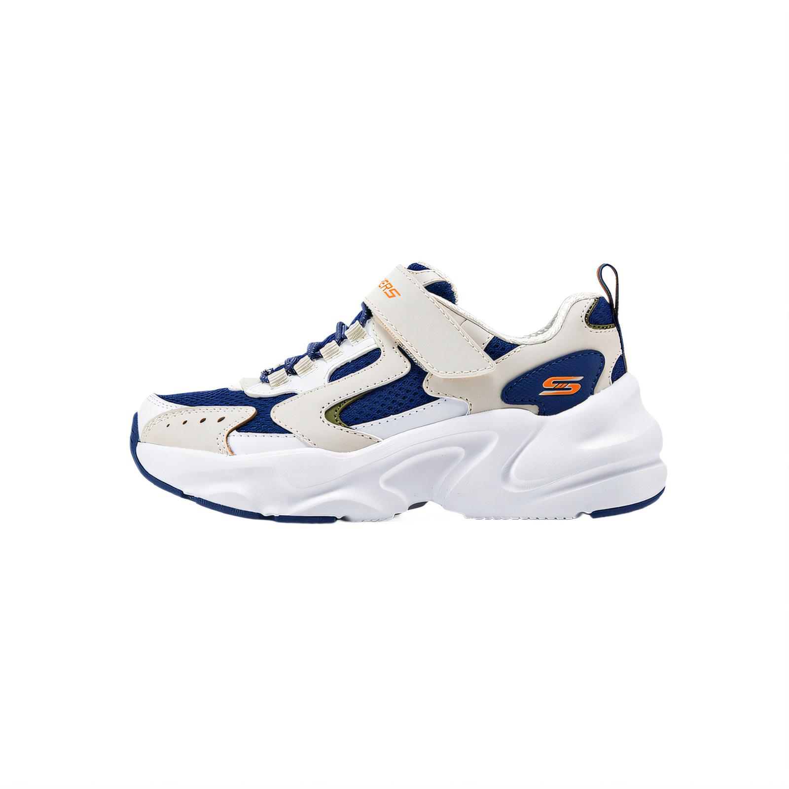 Детские кроссовки Skechers Kids Leather (бело-синие)