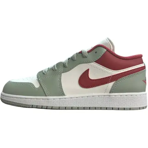 Jordan Air Jordan 1 Low top Basketball Shoes White Green Red Unisex