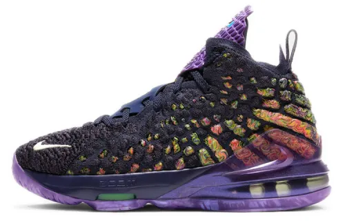 Nike Lebron 17 AS Monstars James All-Stars Actual GS Non-slip Shock Absorbing Wear-Resistant Mid-top Basketball Shoes Color Matching Domestic Version Same as Men's and Women's