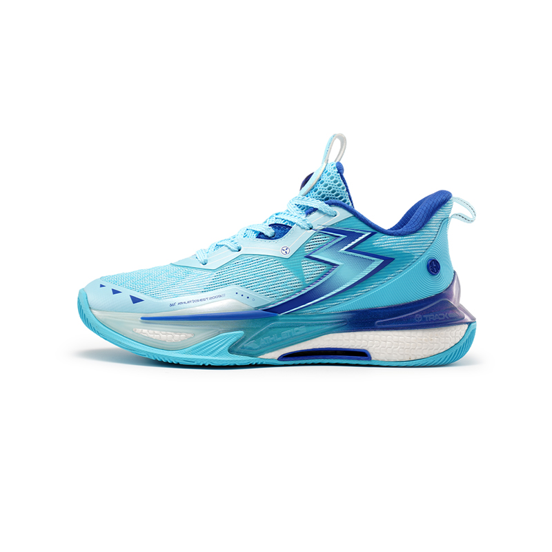 361°KIDS Drift 2.0 technology midsole, anti-torsion, student practical leisure sports, shock absorption, wear-resistant, rebound support, low-cut children's basketball shoes, sky blue, teenagers
