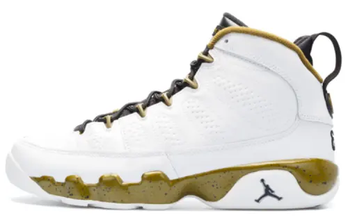 Jordan Air Jordan 9 Retro Statue Leather Color Block GS High Top Basketball Shoes Platinum Unisex
