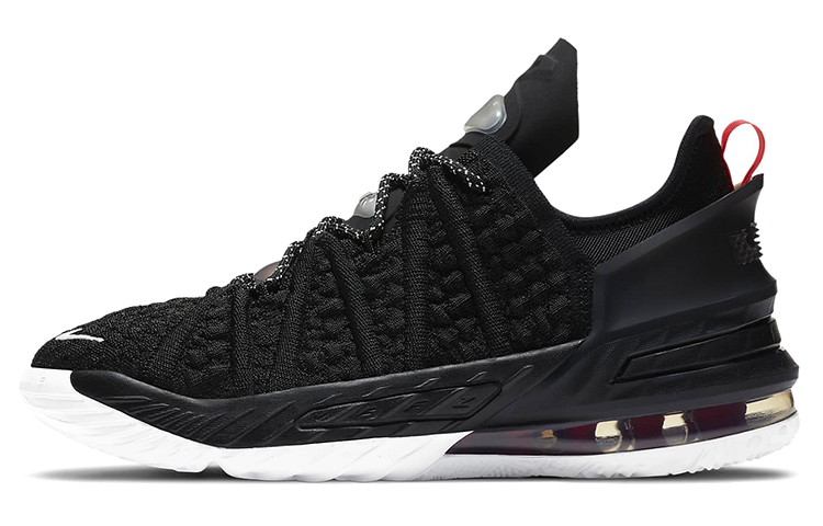 Nike Lebron 18 comfortable, non-slip, shock-absorbing and wear-resistant, low-cut children's basketball shoes, black and white, same style for men and women