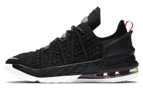 Nike Lebron 18 comfortable, non-slip, shock-absorbing and wear-resistant, low-cut children's basketball shoes, black and white, same style for men and women