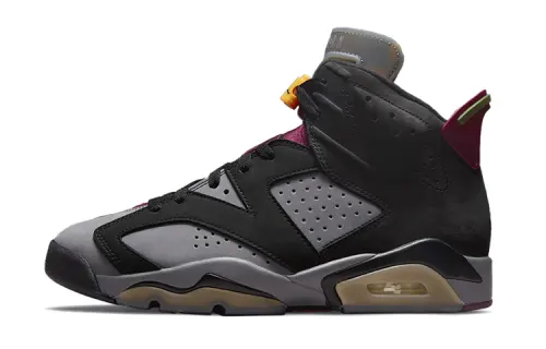 Jordan Air Jordan 6 Bordeaux comfortable and versatile GS mid-top basketball shoes gray black same style for men and women