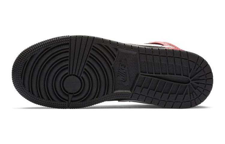 Кроссовки Jordan JordanAir Jordan 1 Mid GS (черно-бело-красные) — 红外线 — фото 7