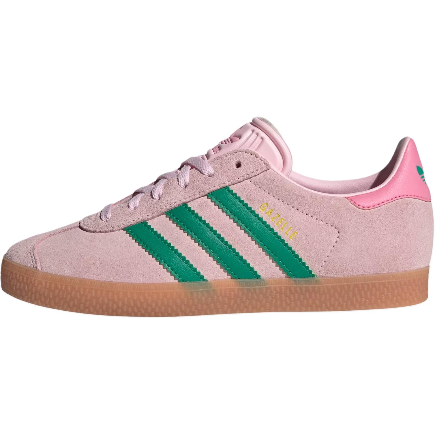 Детские кеды adidas originals GAZELLE (розово-зеленые)