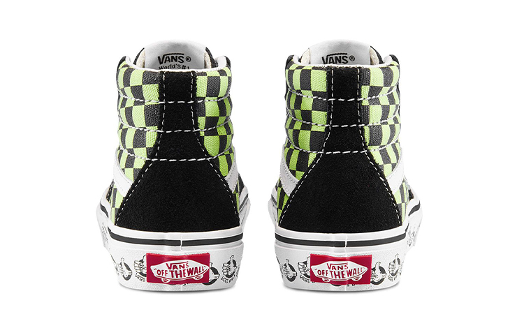 Детские кеды Vans SK8 (черный / зеленый / белый) — Чёрный / зелёный / белый — фото 7