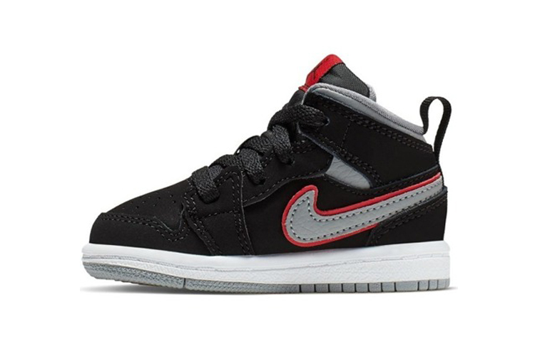 Кроссовки Jordan Air Jordan 1 Mid (черно-серо-красные)