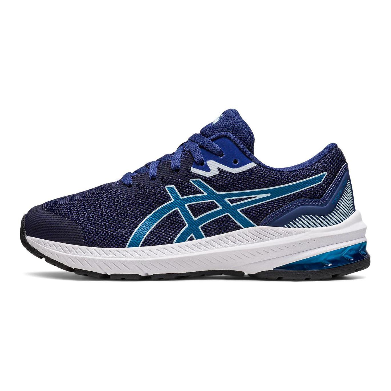 ASICS GT-1000 11 Gs Stable, lightweight, long-wearing, non-tiring campus fitness running shoes, cushioning and sweat-wicking, low-cut children's running shoes, dark blue, same style for men and women