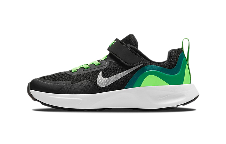 Детские кроссовки Nike Wearallday (черно-зеленые)