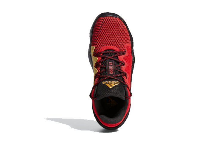 Детские кроссовки adidas D.O.N. Issue #2 J (черно-красно-золотой) — фото 6