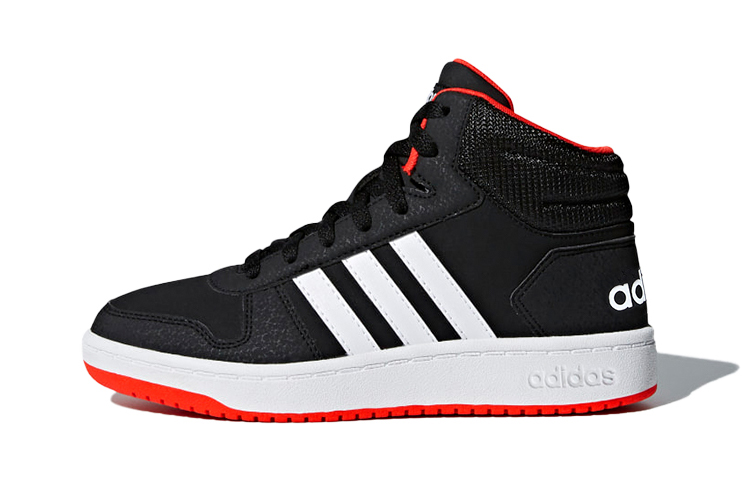 Кеды adidas Hoops 2.0 Mid (черно-бело-красные)
