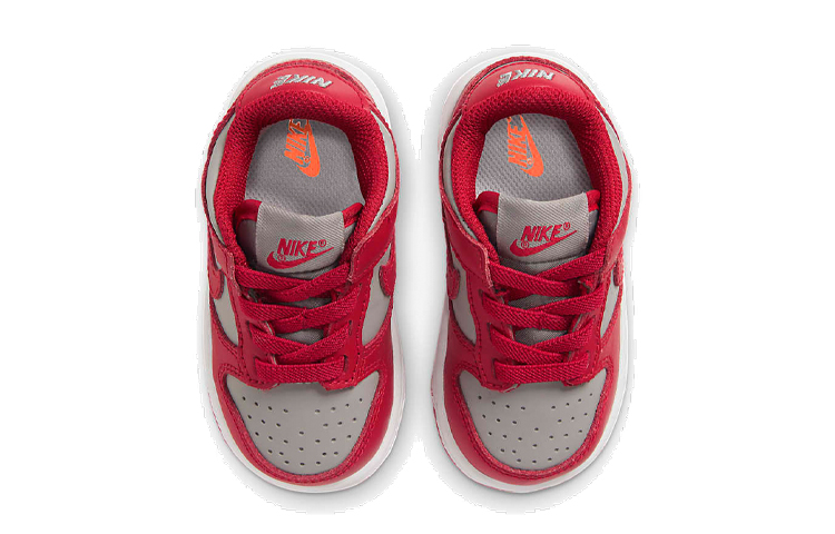 Детские кеды Nike Dunk Medium Grey (серый / красный) — фото 5