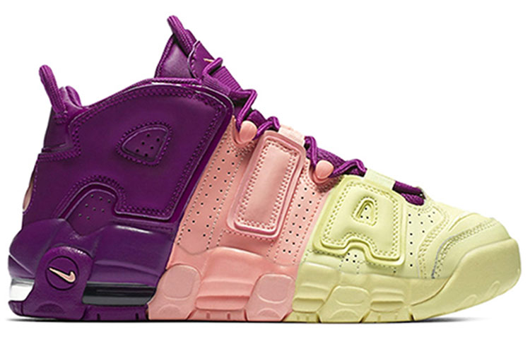 Кроссовки Nike Air More Uptempo GS (фиолетовые) — 淡黄/紫/粉 — фото 4