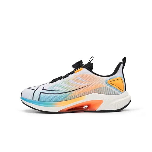 Xtep Deuterium Wind 1.0 synthetic leather, hollow cushioning, stable run-up, low-top running shoes, new white energy orange, teenagers