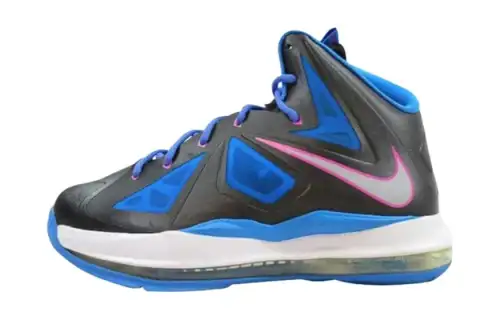 Nike LeBron X 10 Black-Metallic Silver-Photo Blue-White GS