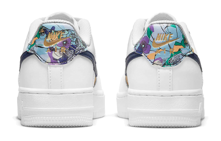 Кроссовки Nike Air Force 1 (бело-желто-синие) — фото 6