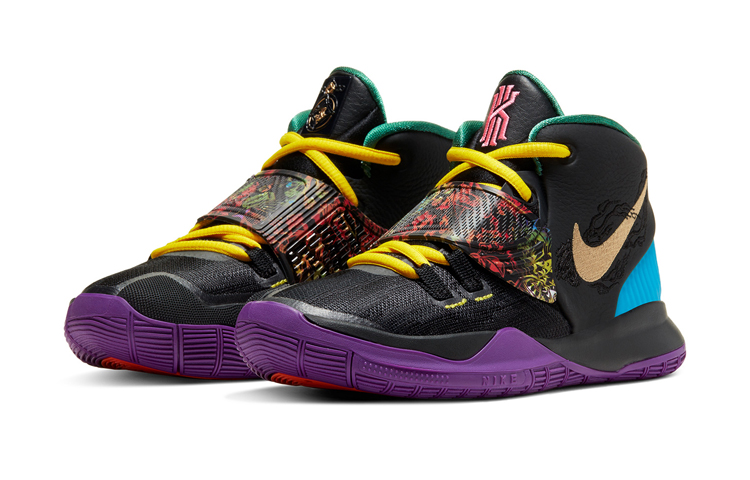 Высокие кроссовки Nike Kyrie 6 (черные) — фото 5