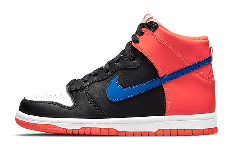 Кроссовки Nike Dunk High (черно-оранжево-синие)