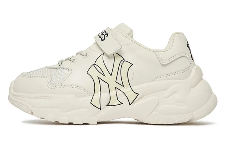 MLB Big Ball Chunky Collection A Cow Leather Low top Chunky Sneakers Ivory Kids'