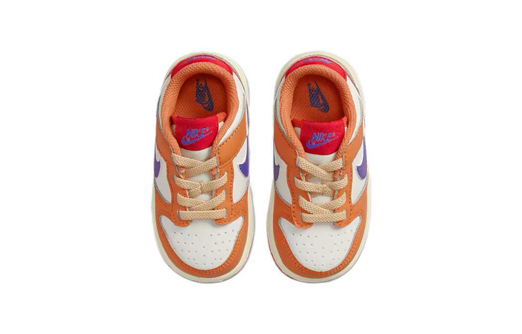 Детские кеды Nike Dunk (оранжево-белые) — Оранжевый / белый — фото 6