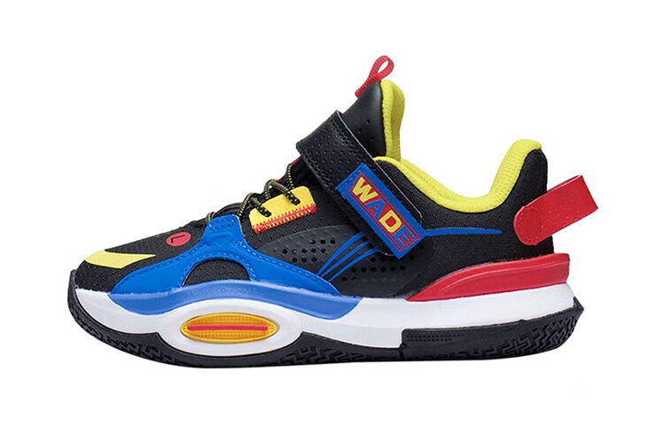 Li-Ning Children's City 10 Comfortable Non-slip Shock Absorbing Wear-Resistant Low-top Basketball Shoes Black and Blue Children's and Middle School Shoes