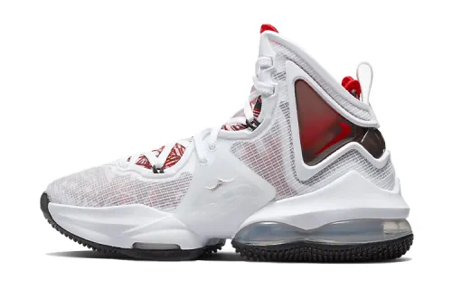 Nike Lebron 19 James 19 Manuscript Practical High Top Basketball Shoes White Red