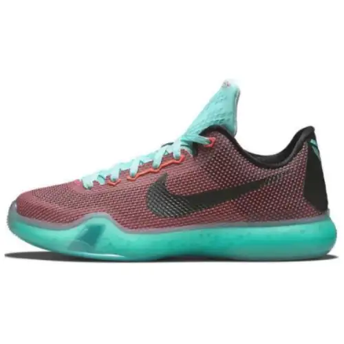 Nike Kobe 10 Low top Basketball Shoes Red Cyan Black Unisex