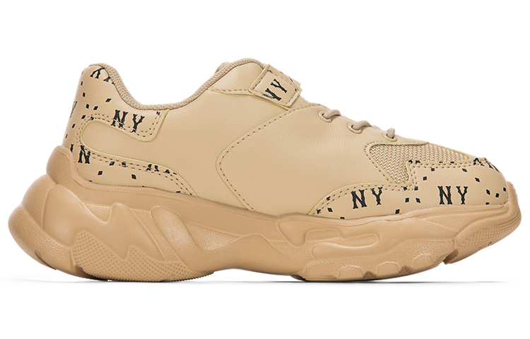 Детские кроссовки MLB Big Ball Chunky Cookie (бежево-желтые) — фото 4