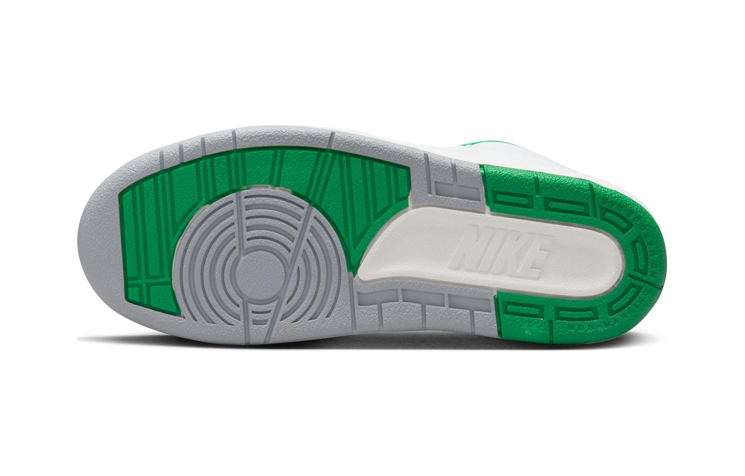 Детские кроссовки Jordan Air Jordan 2 "Lucky Green" PS (бело-зеленые) — Белый / зелёный — фото 7