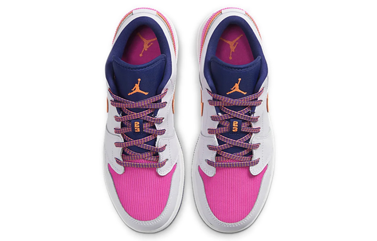 Кеды Jordan Air Jordan 1 Low (серые с оранжевым) — Серыйоранжевый — фото 4