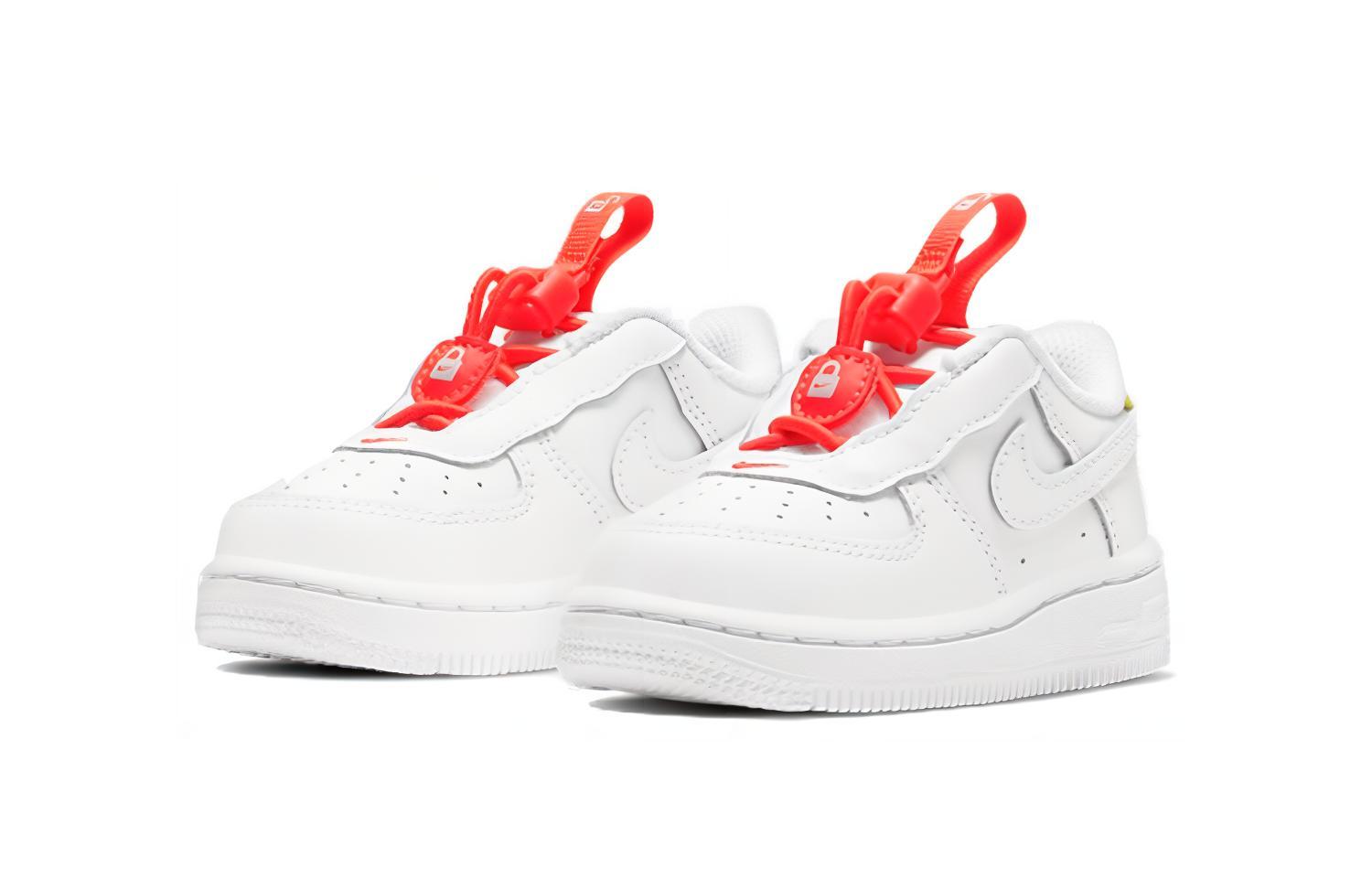 Детские кеды Nike Air Force 1 Toggle (белый / красный / желтый) — Белый / красный / жёлтый — фото 5