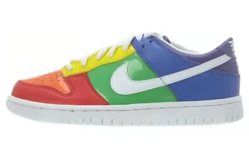 Nike Dunk Leather Low top Skateboard Shoes Blue Green Red Teenagers