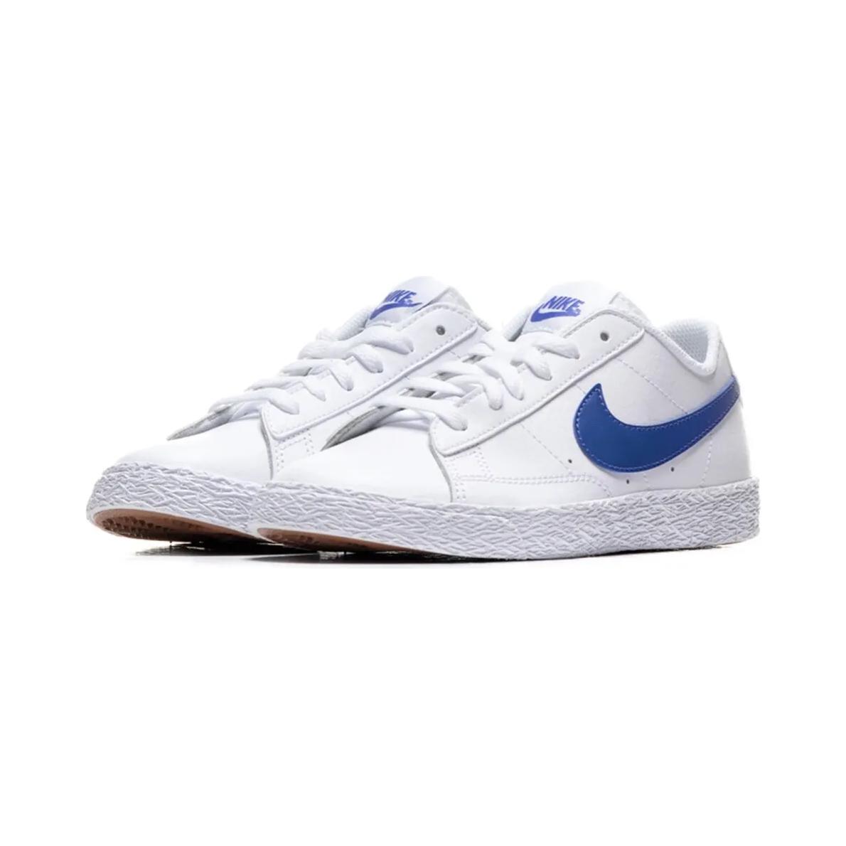 Детские кеды Nike Blazer (бело-синий) — Синий / белый — фото 4