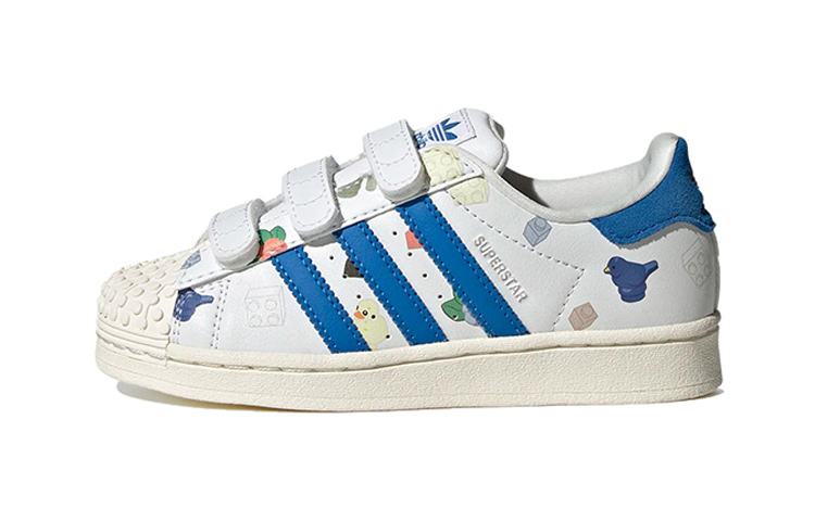 Детские кеды LEGO x adidas originals Superstar CF (бело-синие)