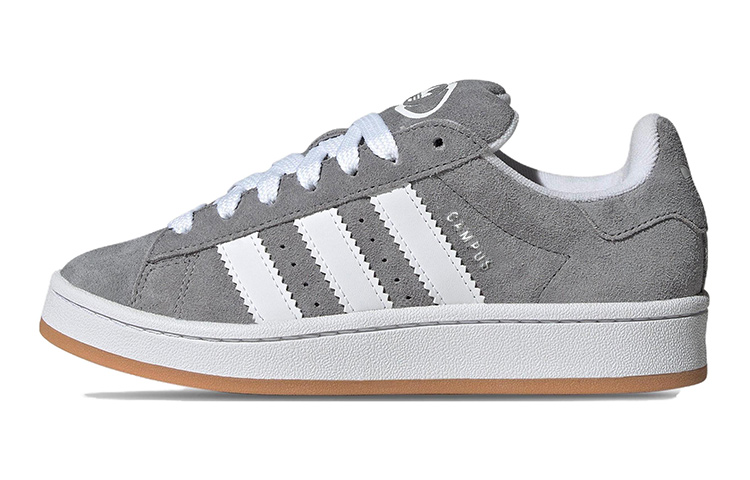 Adidas originals CAMPUS 00s leather trendy casual wear-resistant low-top children's sneakers gray white brown