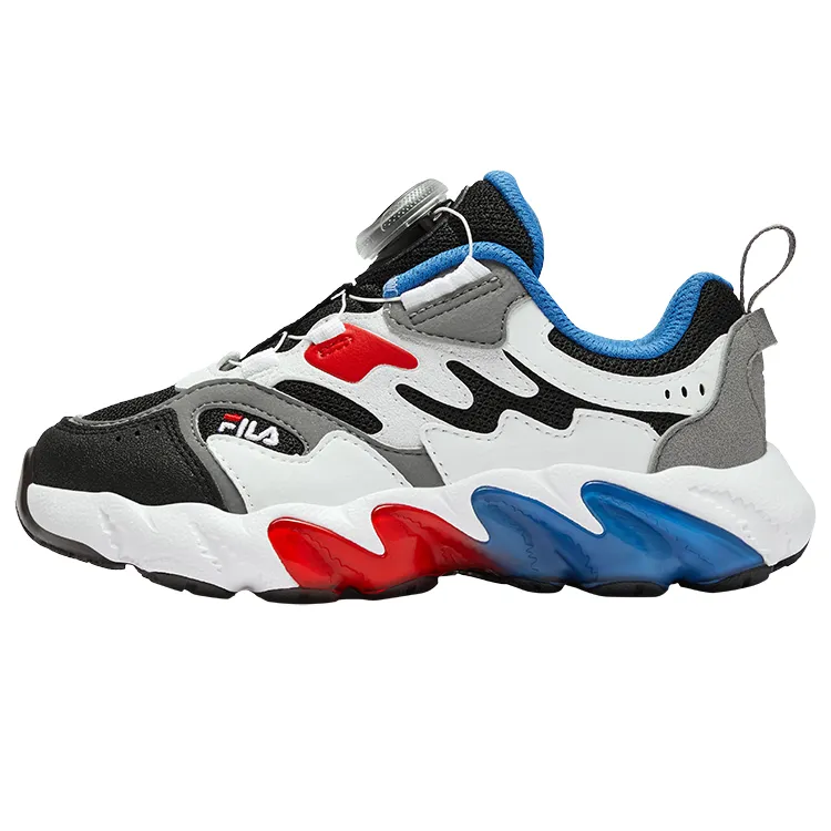 FILA KIDS BOA Fern Sneakers Abrasion Resistant Low top Kids' Training Shoes White Black Children Aged 3 7 Years Old